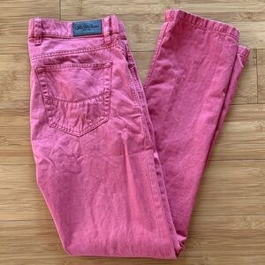 Men’s red jeans